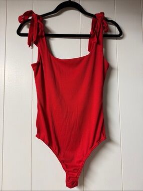 Willow Red Tie-Shoulder Kids One-Piece